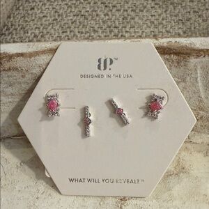 Stunning Pink and Silver Earrings by B.O.C.